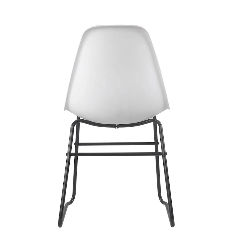 Modern Armless Dining Chairs with Iron Legs, Set of 2