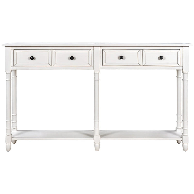 2-Drawer Console Table with Bottom Shelf