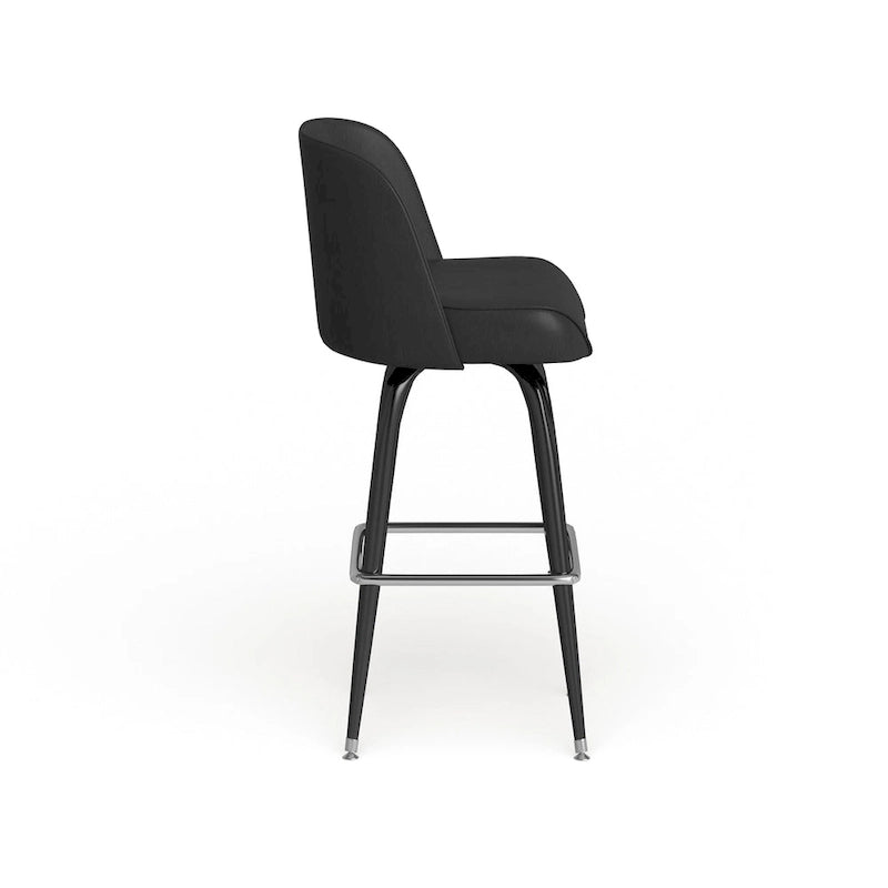 2-Pack Metal Barstools with Swivel Vinyl Bucket Seat & Footrest