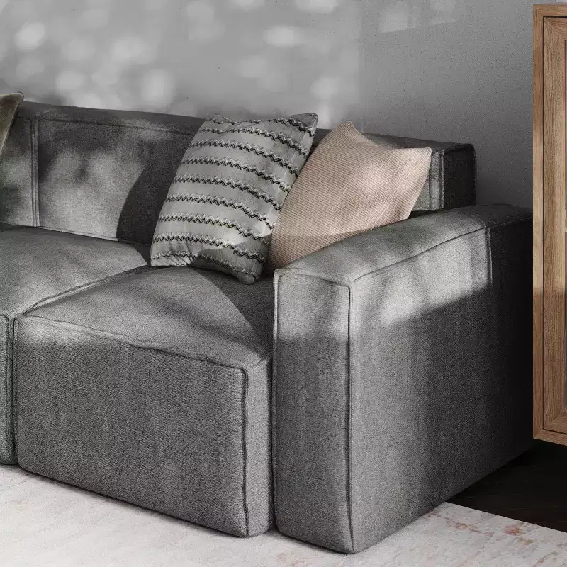 Emma and Oliver Modular Right Side Armchair with Arm Rest