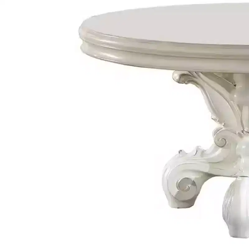 60 Versailles Dining Table PU Bone White Finsih - Acme Furniture