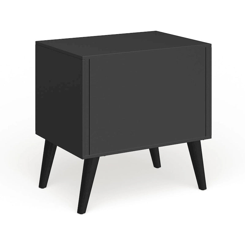 Mid-Century Modern Wood 2-Drawer Nightstand