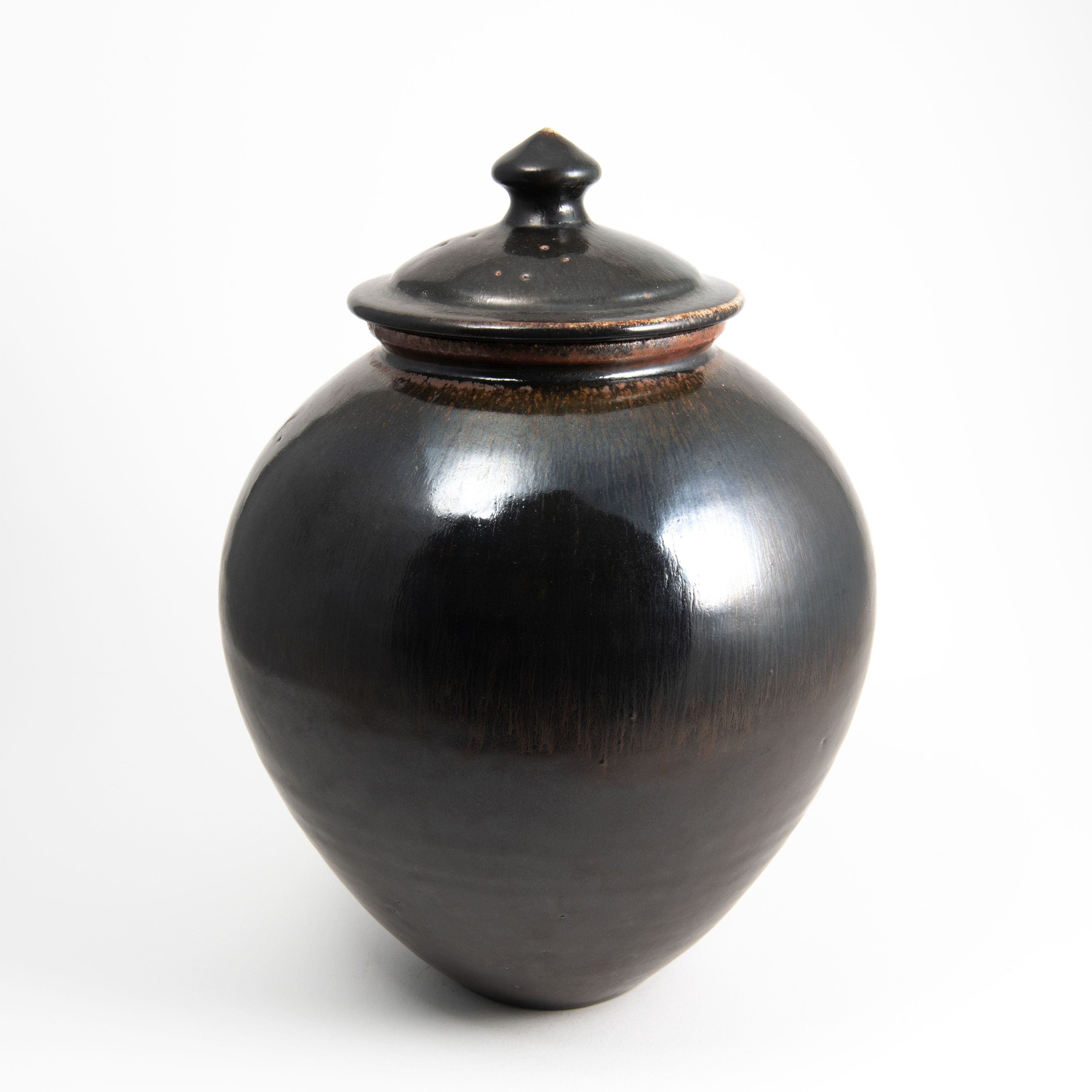 Kaki Large Round Lidded Jar