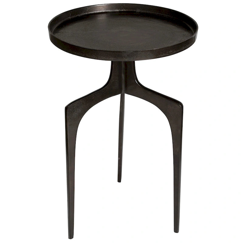 Bronze Accent Table with Curved Base