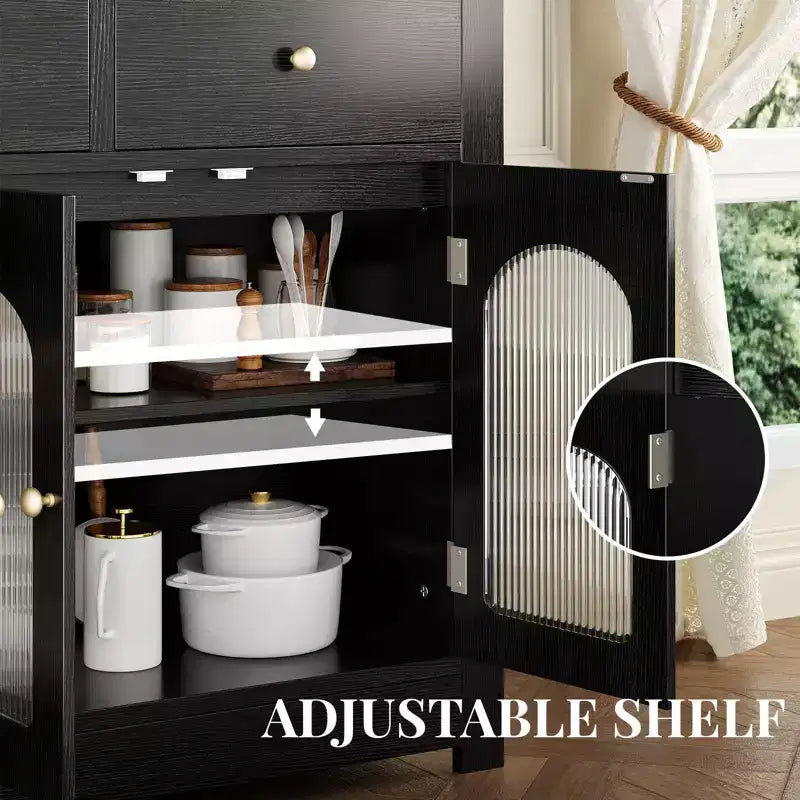 55 Buffet Cabinet with Drawers, Large Sideboard with Adjustable Shelves, Storage Cabinet for Kitchen, Dining & Living Room