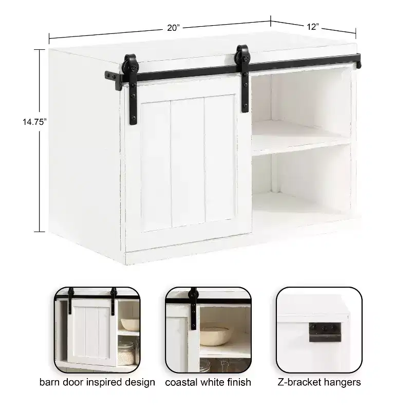 Kate and Laurel Cates Wood Floating Side Table with Cabinet