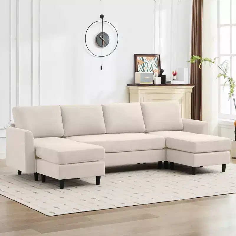 Hyleory U-Shaped Sectional Sofa With 2 Ottomans,Large 6 Seater sofa for Living Room, Office, Spacious Space