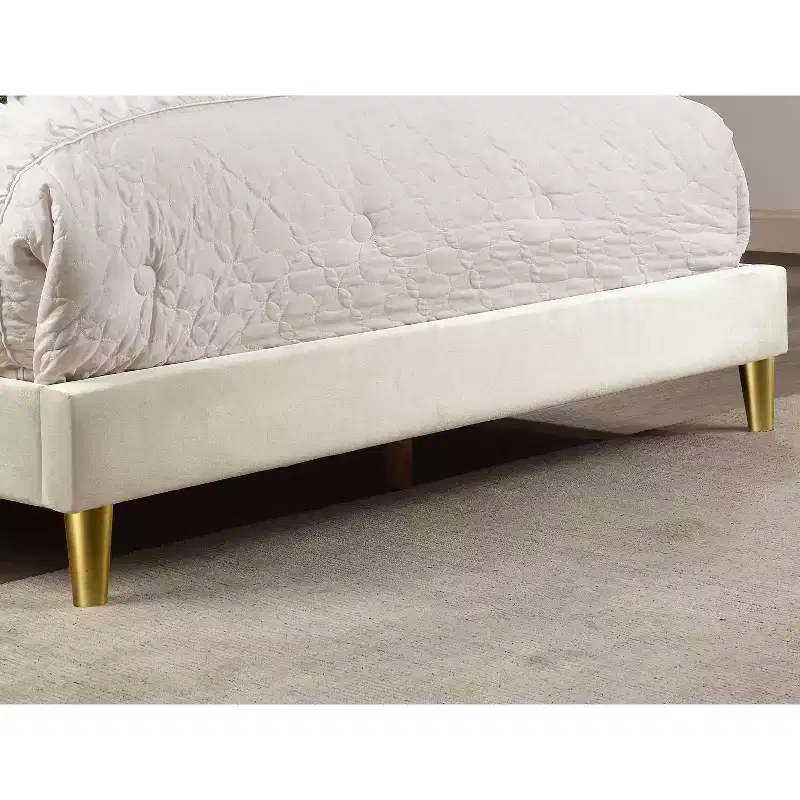 Full Kealoa Glam Fully Upholstered Bed Beige - HOMES: Inside + Out