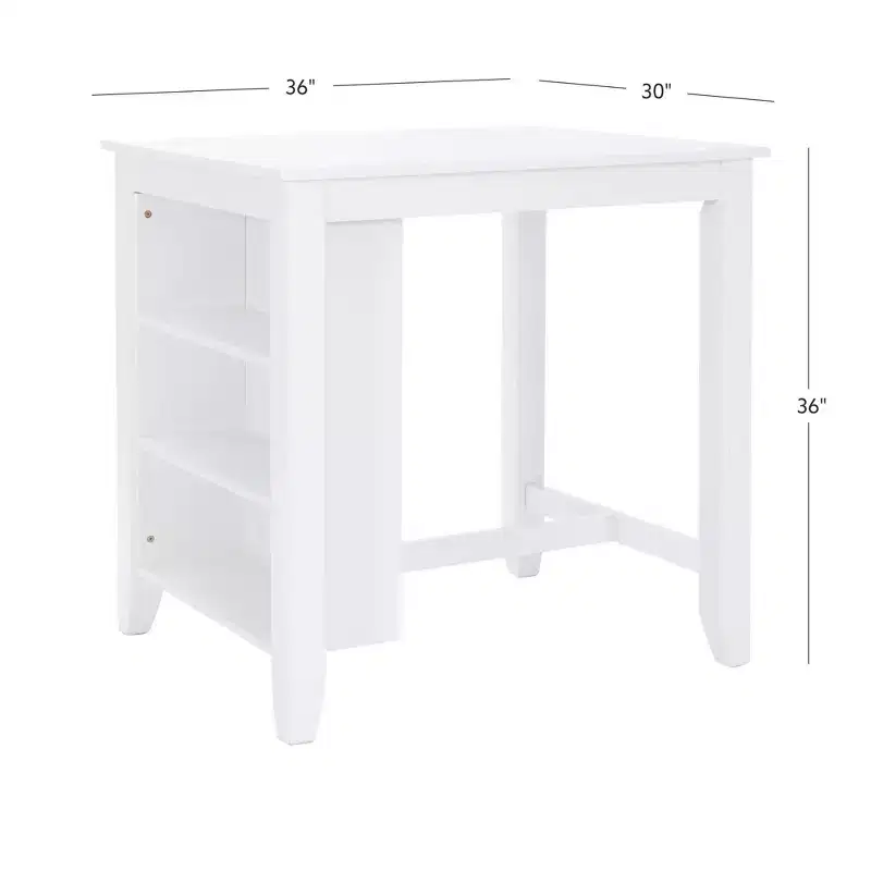 Shelby Solid Wood Space Saving Counter Height Table White - Powell