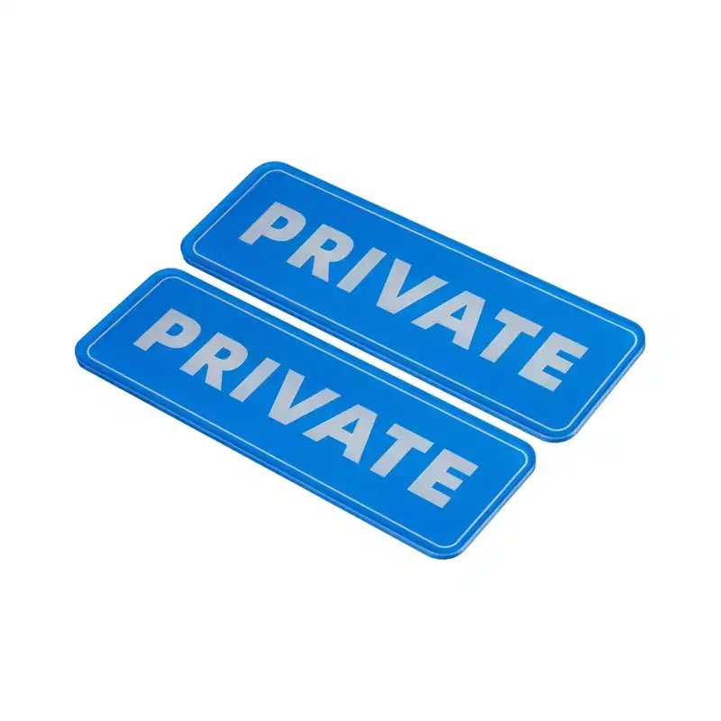 Unique Bargains Acrylic Self-Adhesive Decor Door Home Business Private Sign 2 Pcs
