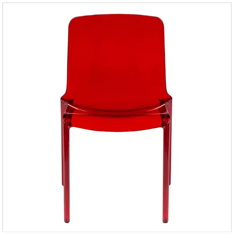 LeisureMod Murray Mid-Century Modern Dining Chair - Waterfall Edge Design Acrylic, Ergonomic and Stackable, Set of 4