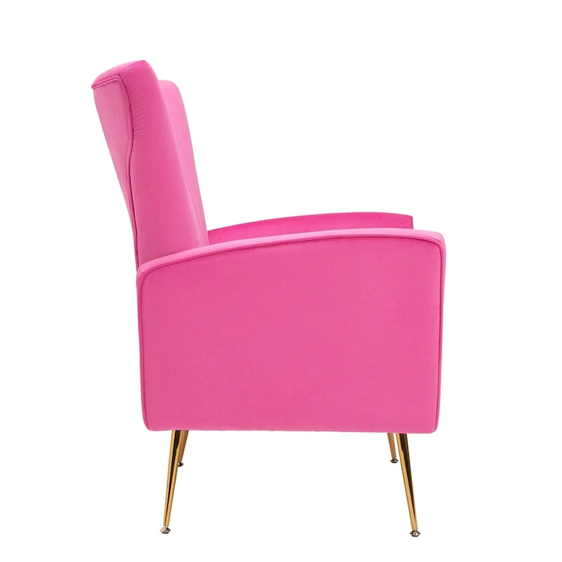 Velvet Accent Chair with Gold Legs