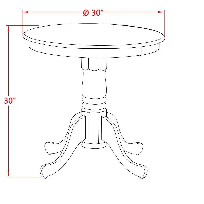 HomeStock Round Wood Dining Table Set Mahogany Finish