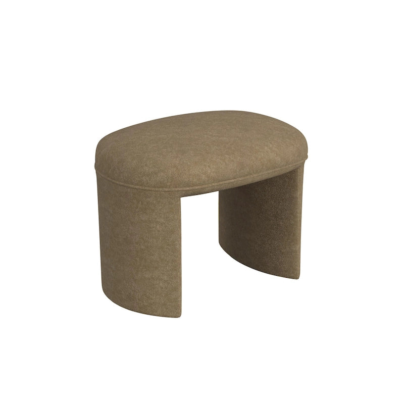 Modern Upholstered Ottoman with Boucle and Velvet Fabric Options