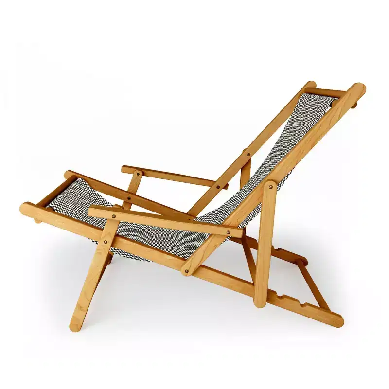 Iveta Ablolina Lazy Checker Coal Black Folding Lounge Chair Black - Deny Designs: Polyester, UV & Water-Resistant