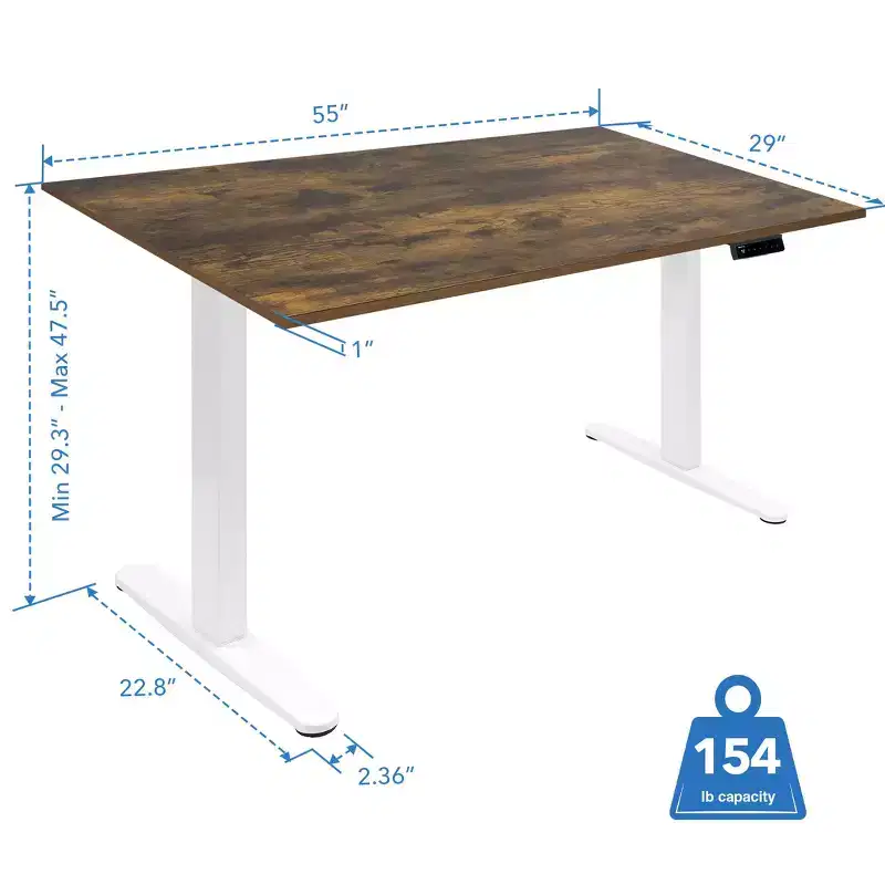 Mount-It! Electric Sit-Stand Desk with Tabletop - White/Oak