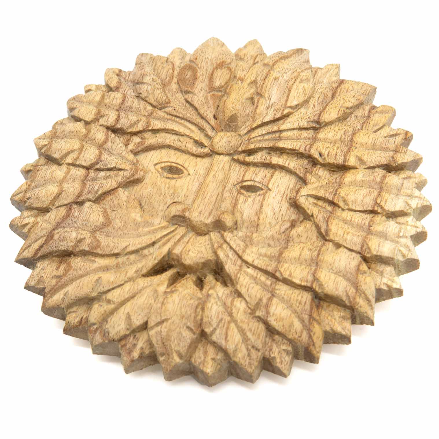 Green Man Round Wood Plaque