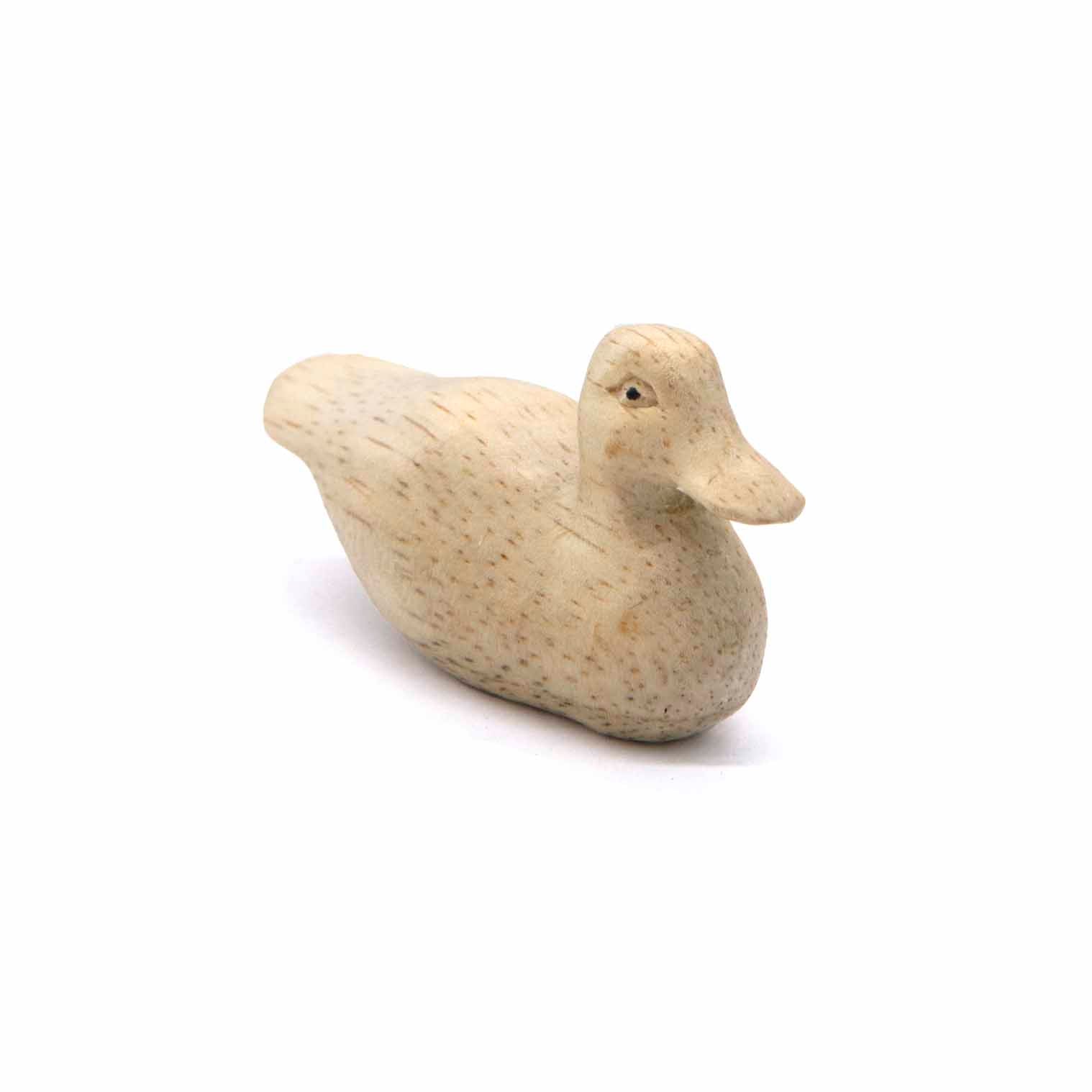 Duck Carving in Albizia Wood