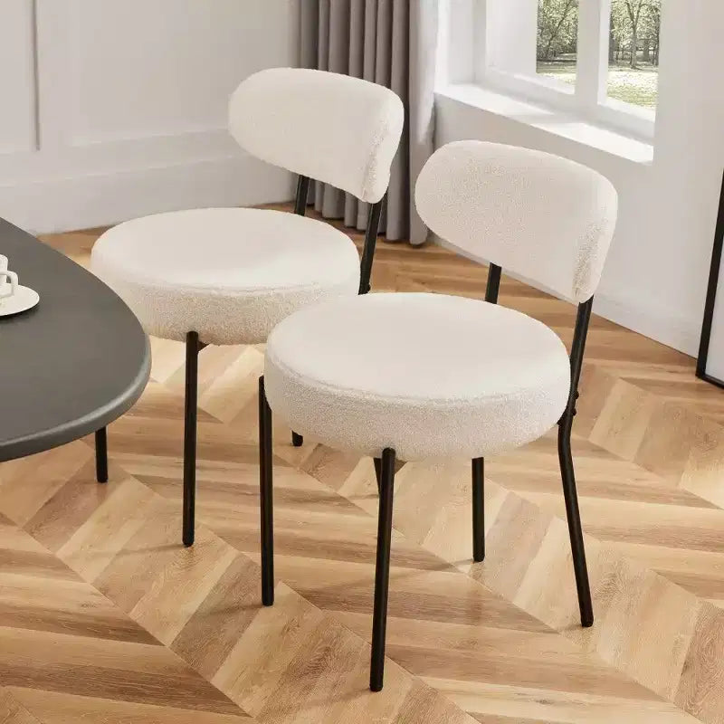 TUYOHW Modern Dining Chair Set of 2 with 4'' Thick Plush Seat,Armless Kitchen Chairs with Backrest & Steel Frame for Dining Room,Kitchen