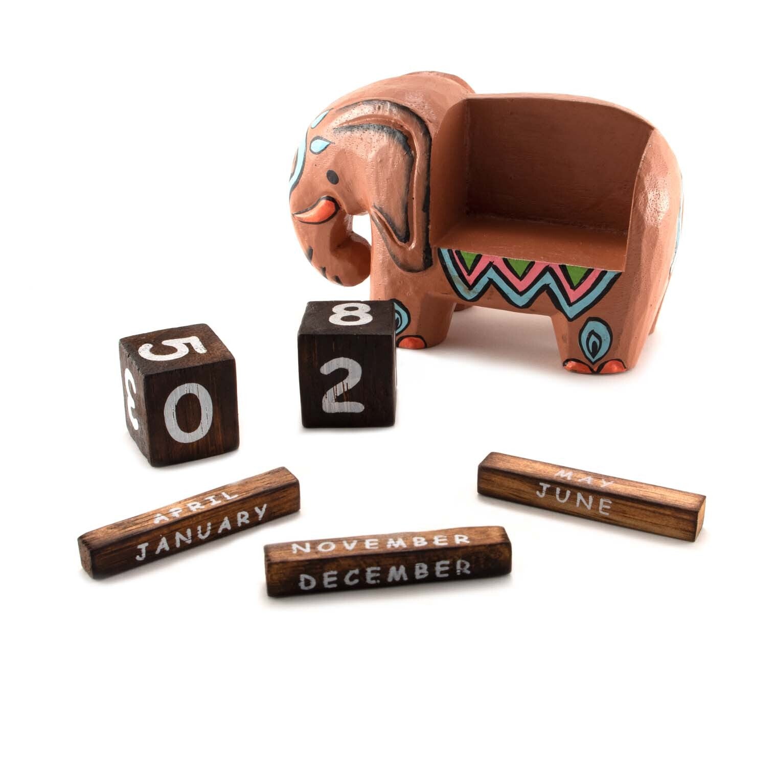 Painted Elephant Perpetual Calendar