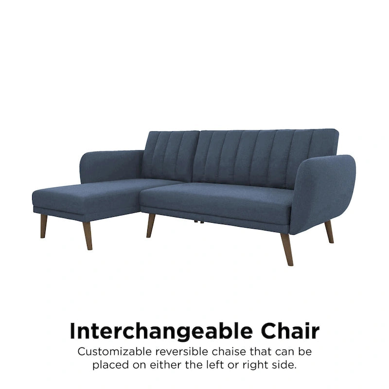 Sectional Futon Sofa Bed, Convertible Sleeper, Modern Living Room Couch