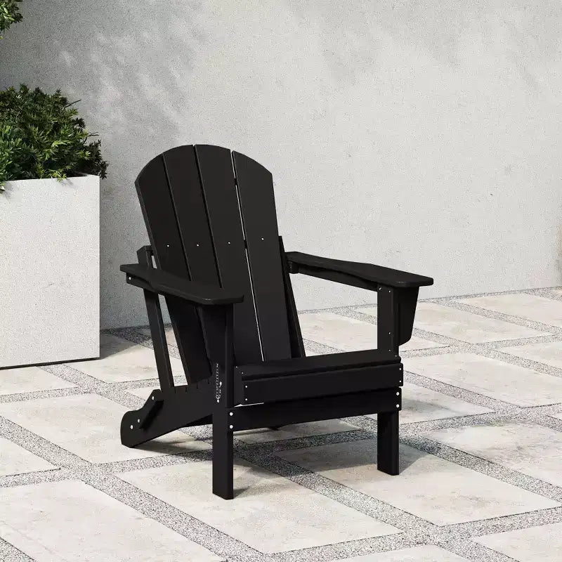 WestinTrends Malibu HDPE Outdoor Patio Folding Poly Adirondack Chair