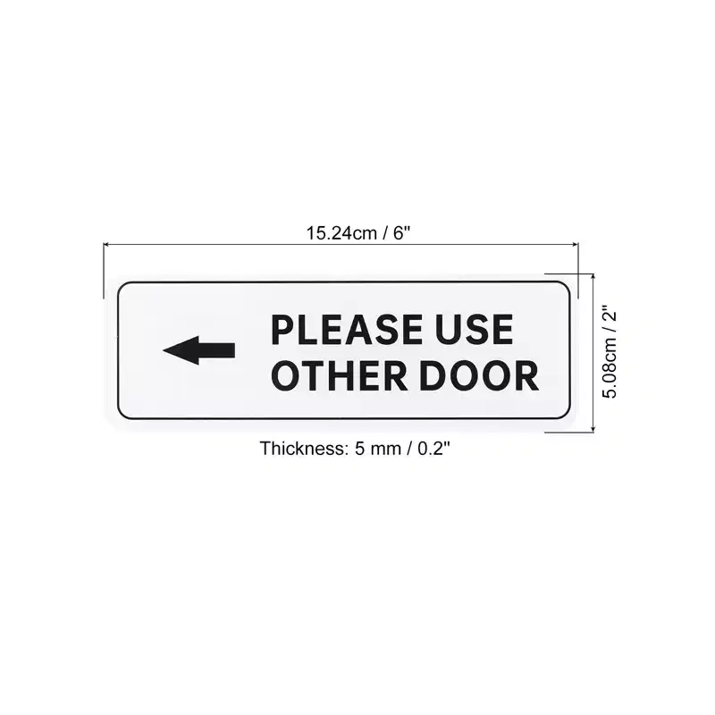 Unique Bargains Acrylic Self-Adhesive Office Please Use Other Door Left Arrow Sign 2 Pcs