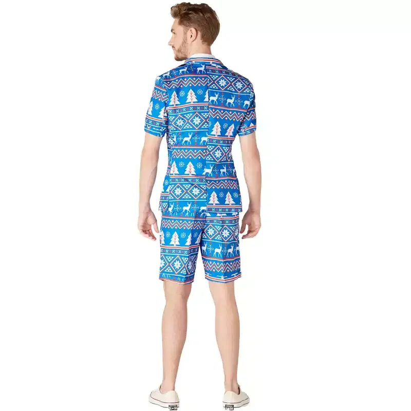 Suitmeister Men's Christmas Suit - Summer Christmas Blue Nordic - Blue