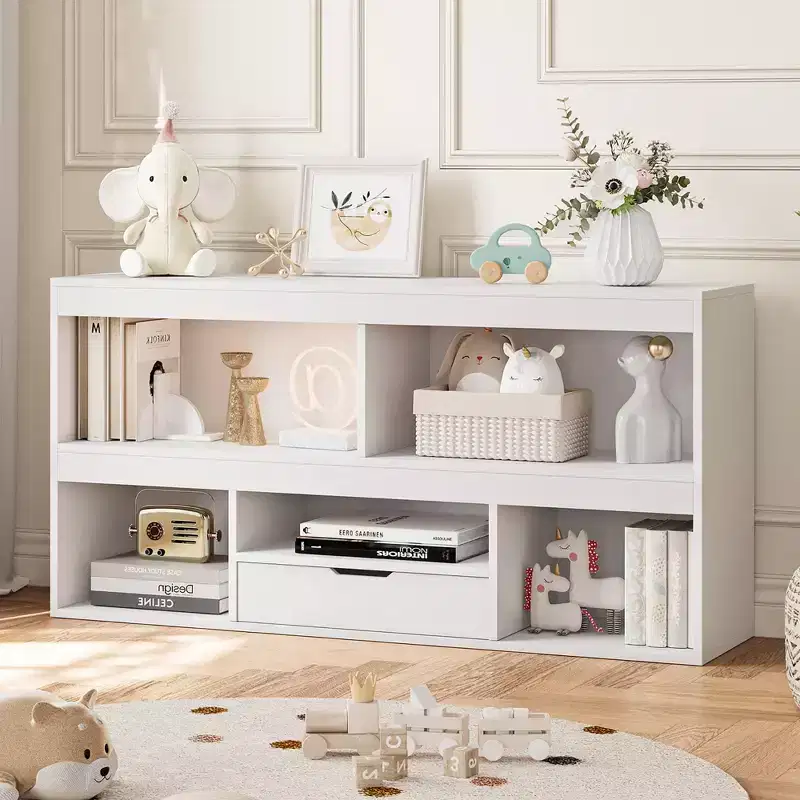 Kids Bookshelf with Drawer - Toy Organizer with Bookshelf,Book Shelf for Nursery,for Children's Rooms,Game Rooms,Bedrooms