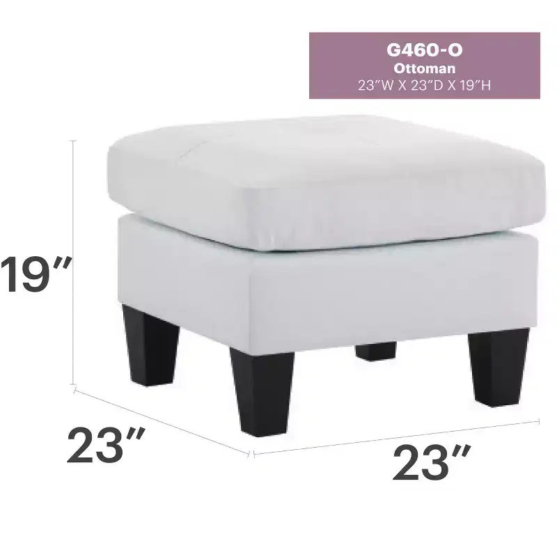 Passion Furniture Newbury Faux Leather Upholstered Ottoman