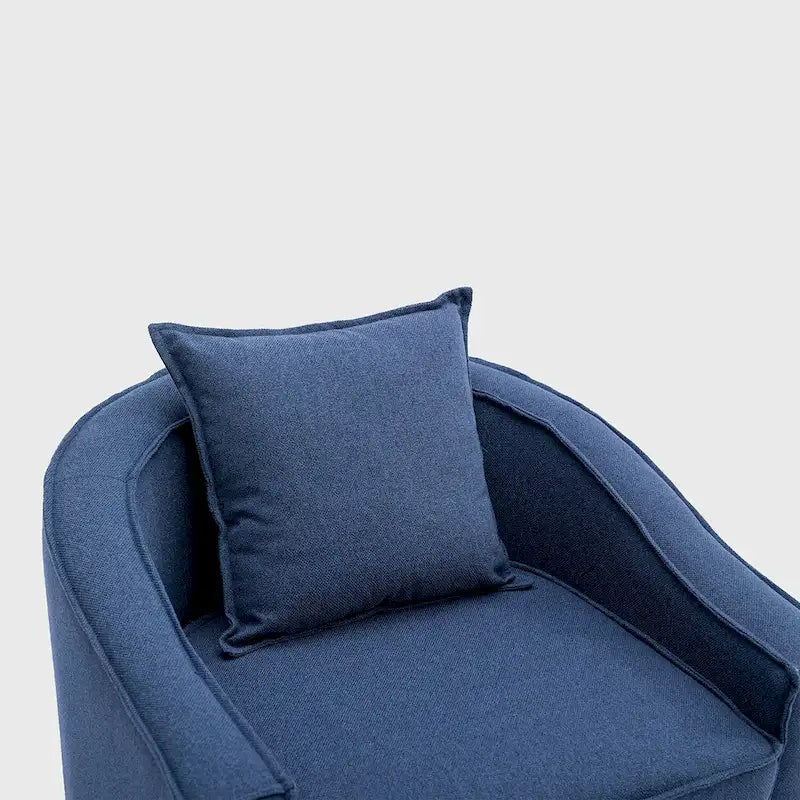 Mid-Century Modern Club Accent Chair with Tufted Back and Round Arms