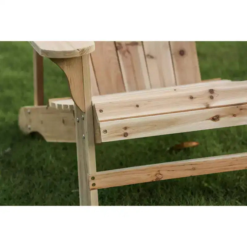 Adirondack Chair Wood - Patio Festival: Solid Fir, Outdoor Seating, Rustic Farmhouse Style, UV & Water-Resistant
