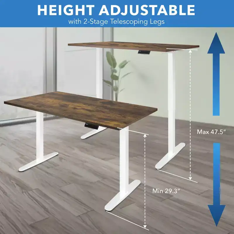 Mount-It! Electric Sit-Stand Desk with Tabletop - White/Oak