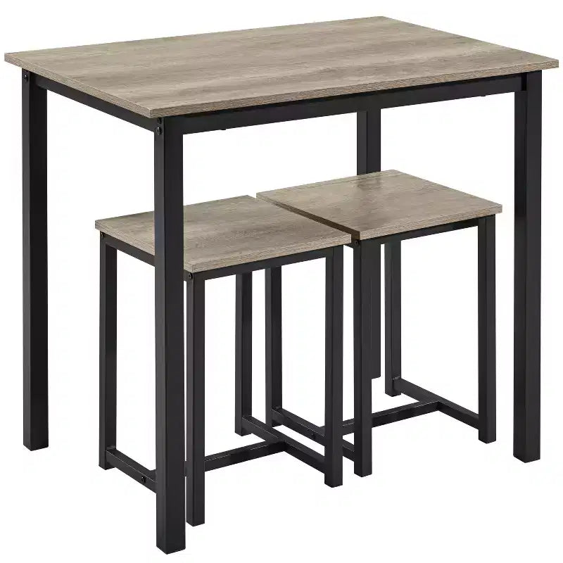Yaheetech Industrial 3-Piece Space Saving Dining Table Set, for Kitchen, Dining Room