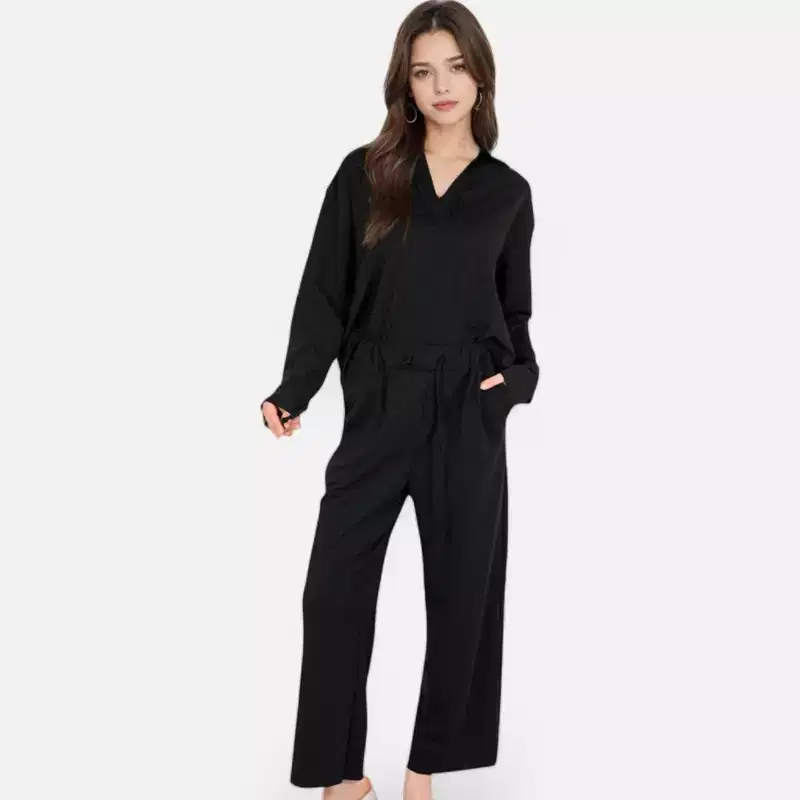 Anna-Kaci Women's Relaxed Fit Pullover and Wide Leg Lounge Pants Set
