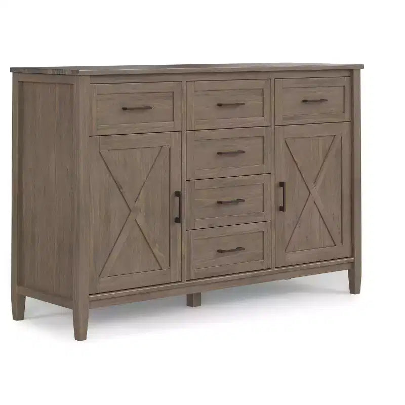 54-Inch Transitional Sideboard Buffet in Smoky Brown