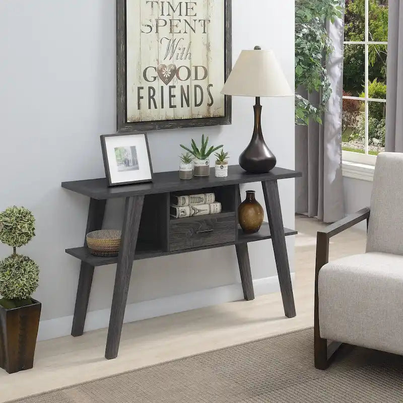 1-Drawer Console Table with 3 Shelves