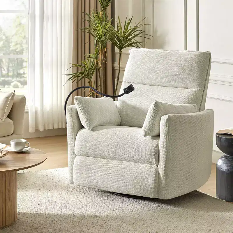 Julius 38 Power Rocking Swivel Nursery Recliner with USB Set of 2 | HULALA HOME