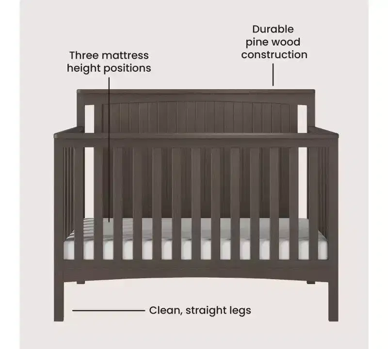 Child Craft Scout 3-Piece Nursery Set with 4-in-1 Convertible Crib, Dresser with Changing Table Topper, and Cozy Glider