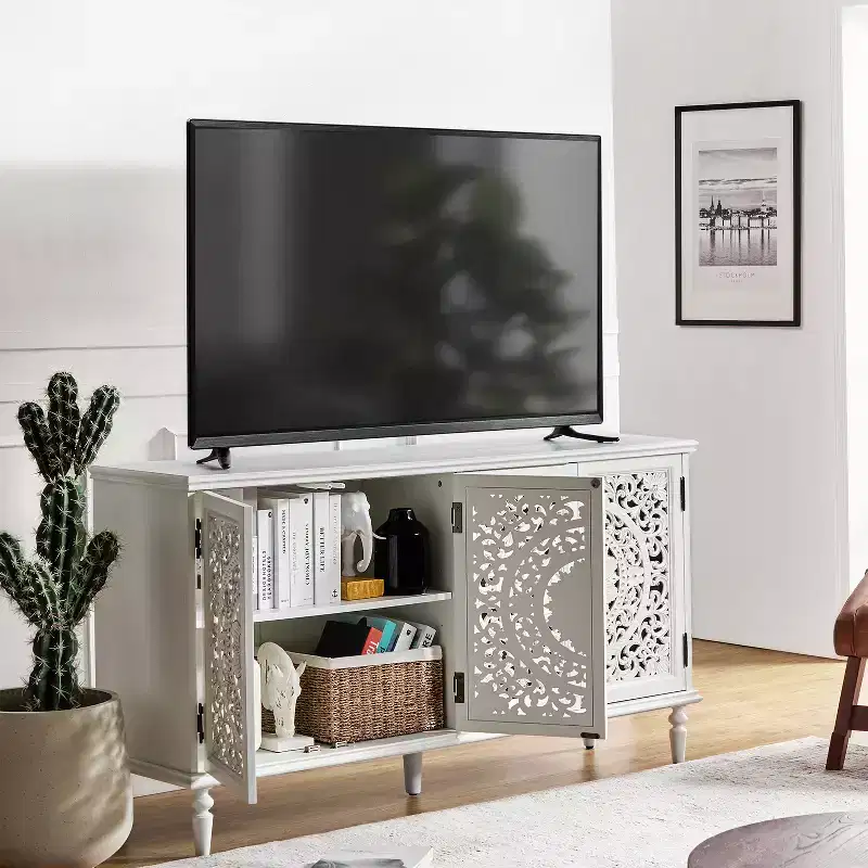 Emathides 63Wide Sideboard with Solid Wood Legs and Lighting |KARAT HOME