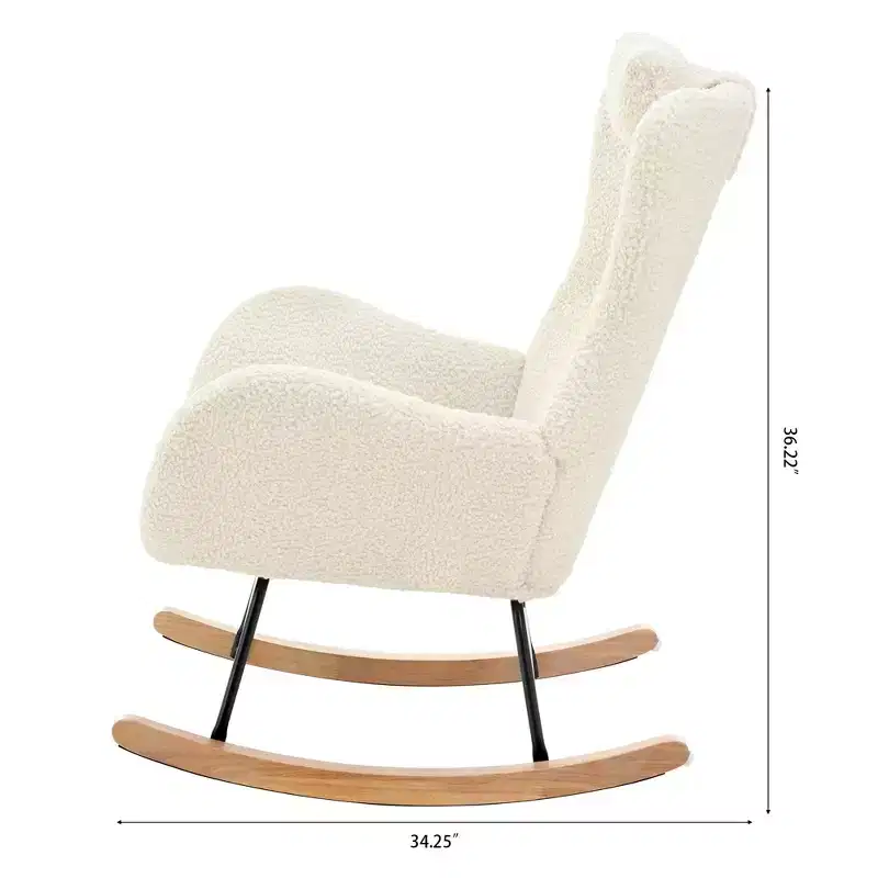Teddy Tufted Rocking Chair with Rubber Legs - ModernLuxe
