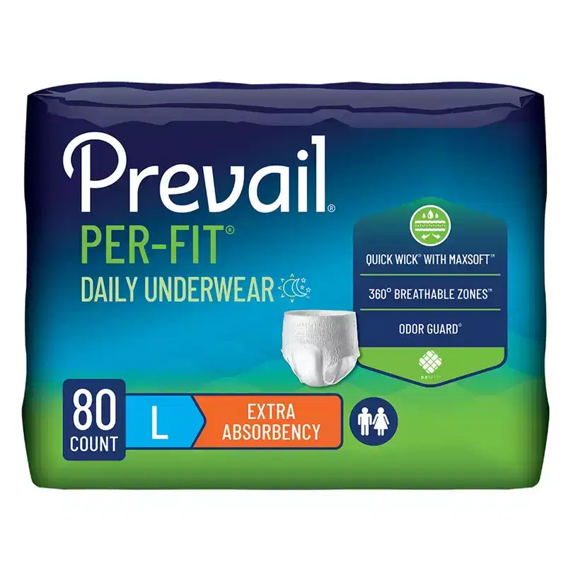 Prevail Per-Fit Extra Disposable Underwear Pull On with Tear Away Seams Large, PF-513/1, 39, 20 Ct