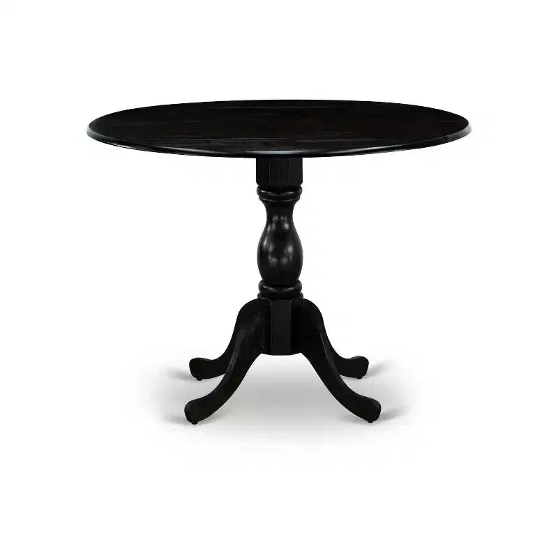 5-Piece Natural Oak Finish Solid Wood Top Dining Table with 4 Parson Chair with Drop Leaf Lattice Back