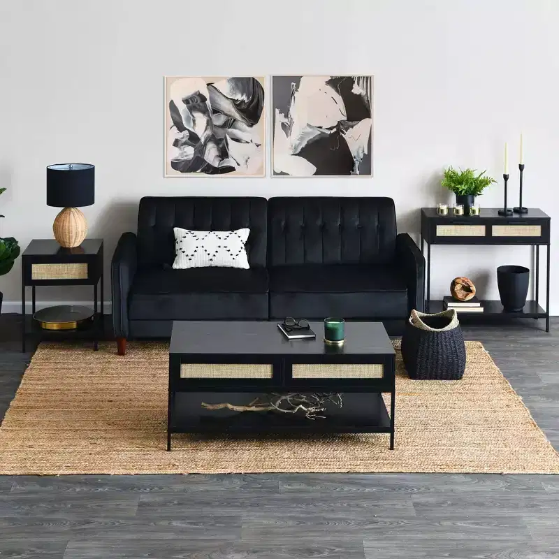 Household Essentials Bungalow Console Table Black