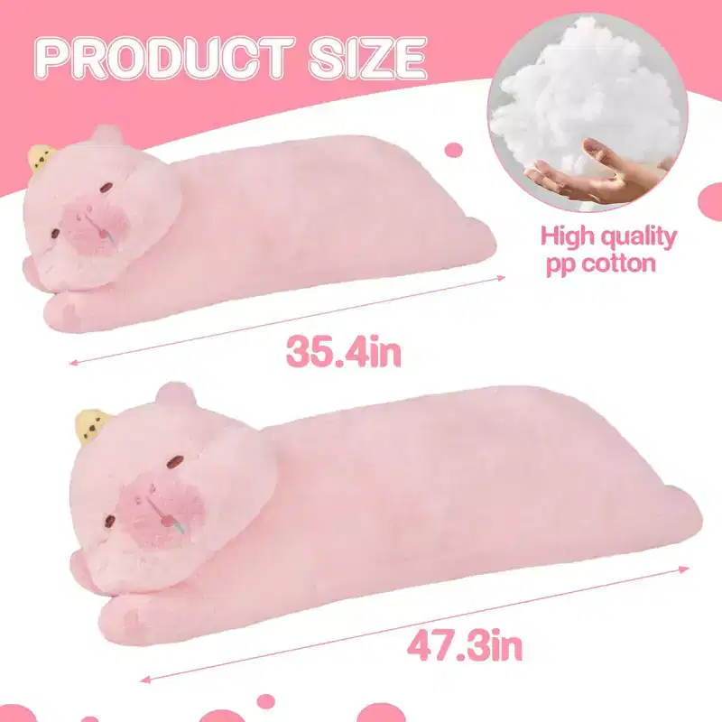 TITQWOP Long Capybara Plush Pillow,Cute Capybara Stuffed Animals Plushie Sleeping Hugging Body Pillow,Kawaii Capybara Soft Doll Toy