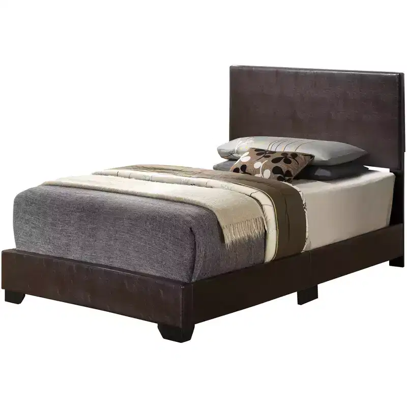 Passion Furniture Aaron Upholstered Twin Panel Bed