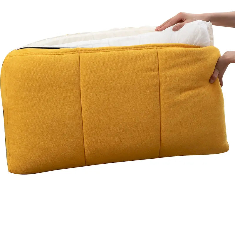 Convertible Sofa Couch with Cushioned Seat and Wooden Legs
