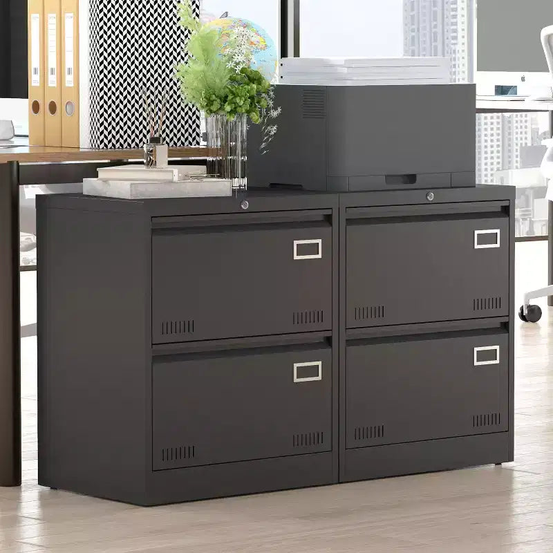 VIYET 28.5H 2-Drawer Metal Lateral File Cabinet with Lock,Fits Legal/Letter/A4, Modern Office/Home Storage