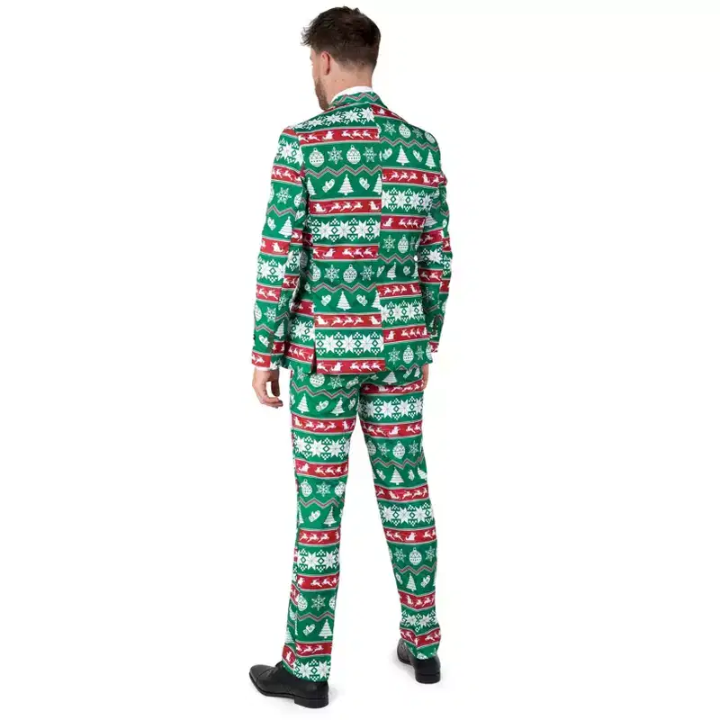 Suitmeister Men's Christmas Suit - Christmas Green Nordic - Green