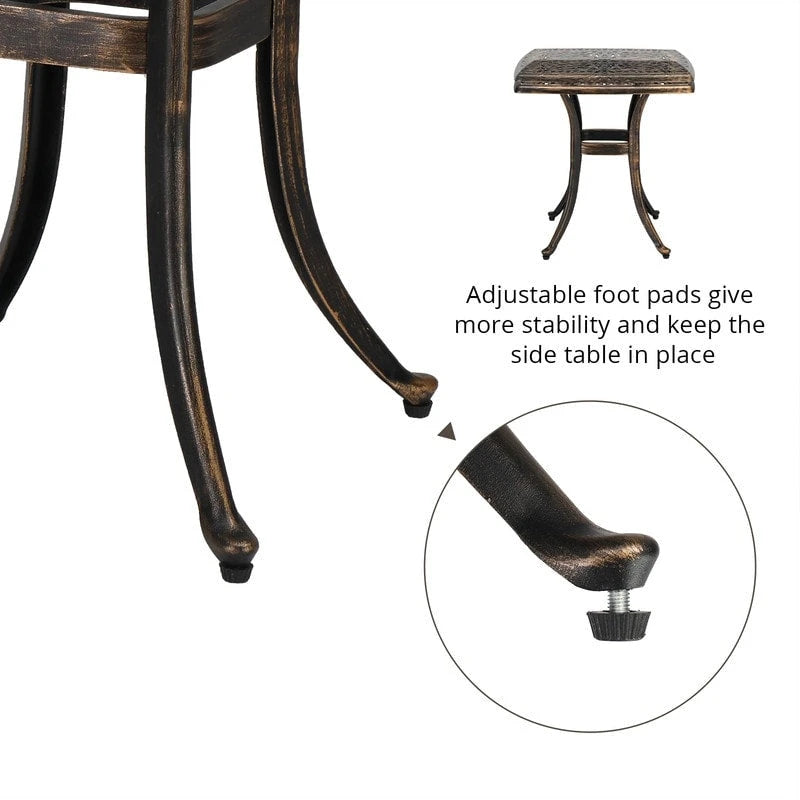 Patio 21  Cast Aluminum Dining Table with Umbrella Hole